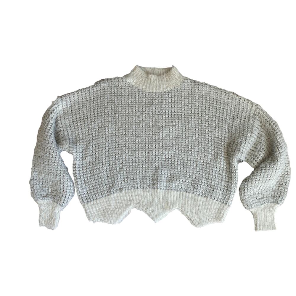 NWOT FRNCH Paris Cream Mock-Neck Soft Knit Sweater S/M — Quiet Luxury